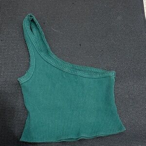 Urban Outfitters Teal One-Shoulder Tank Top